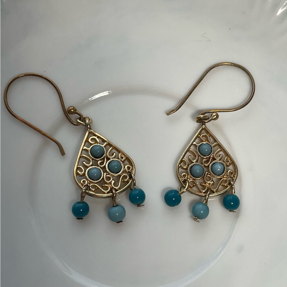 Vintage Estate Turquoise Bohemian Earrings ~ Avon